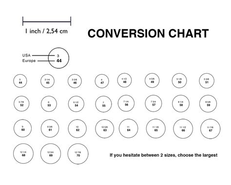 BVLGARI ring size chart